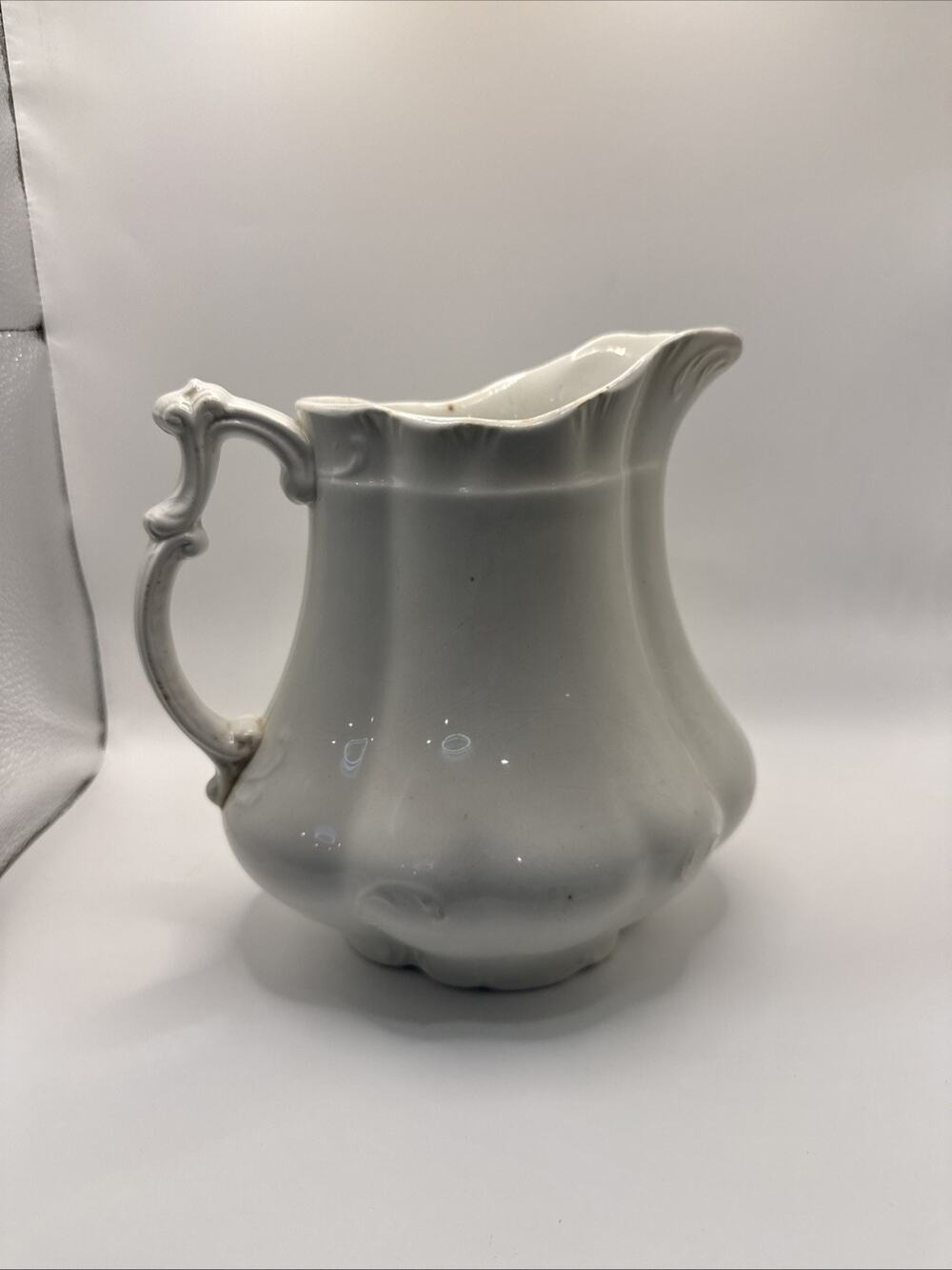 Antique Ironstone Pitcher WH Grindley England Large Pitcher 7 1/2”